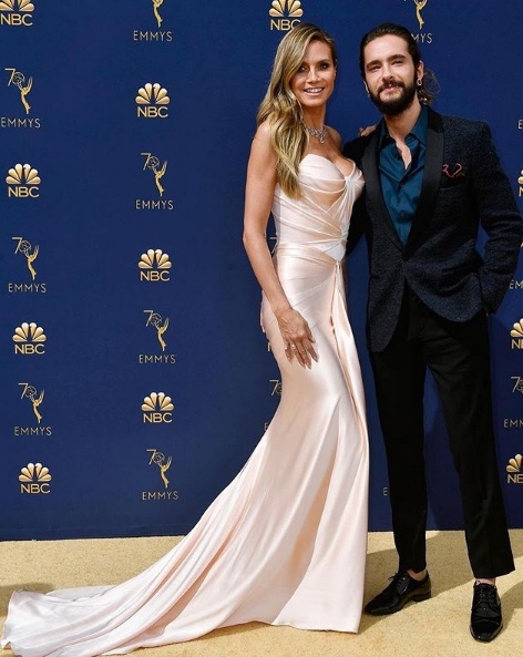 Heidi Klum in Zac Posen mit Tom Kaulitz