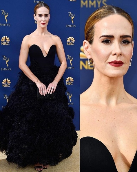 Sarah Paulson in Oscar De La Renta