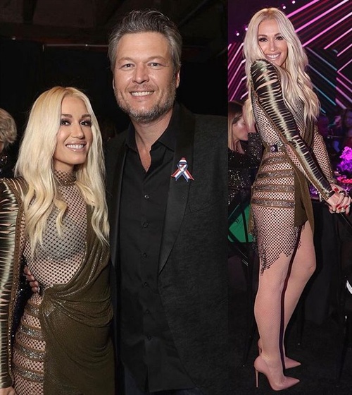 Gwen Stefani in Balmain mit Blake Shelton