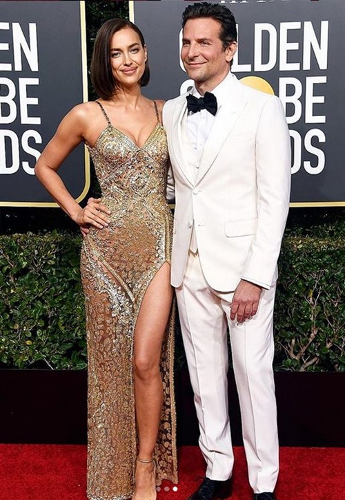 Bradley Cooper in Gucci, Irina Shayk in Versace