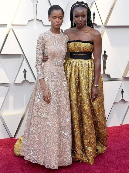 Danai Gurira in Brock, Letitia Wright in Dior