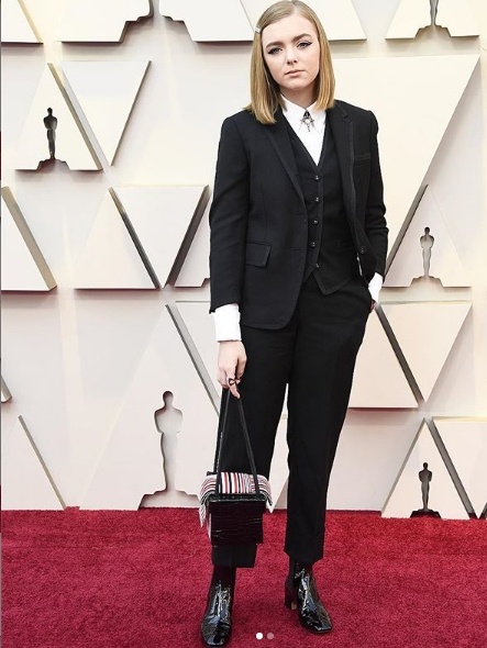 Elsie K Fisher in Thom Browne