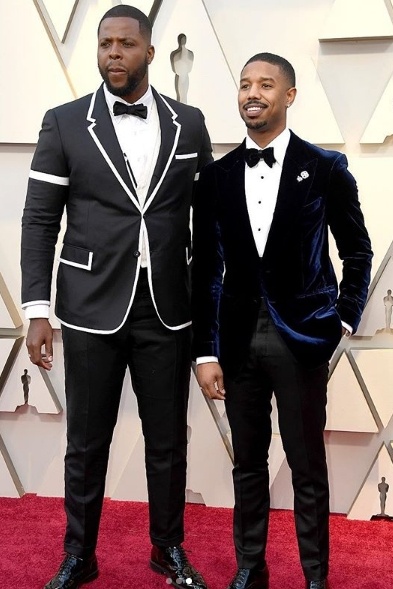 Micheal B Jordan in Tom Ford, Winston Duke in Thom Browne